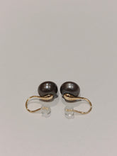 Load image into Gallery viewer, Black Freshwater Pearl Earrings 11-12mm in Sterling Silver