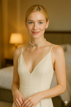 Load image into Gallery viewer, 7 MM Pearl Necklace Golden