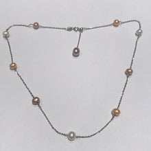 Load image into Gallery viewer, Adjustable Freshwater Pearls and Sterling Silver Necklaces
