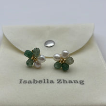 Load image into Gallery viewer, Flower Studs With Green Amethyst