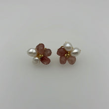 Load image into Gallery viewer, Flower Studs With Pink Amethyst