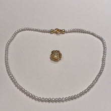 Load image into Gallery viewer, 4-5MM Round Pearl Necklaces With Golden Camellia Clasps