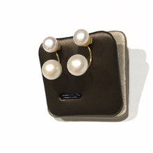 Load image into Gallery viewer, Double Pearl Studs (Golden)