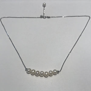 Smile Freshwater Pearl Necklace Silver