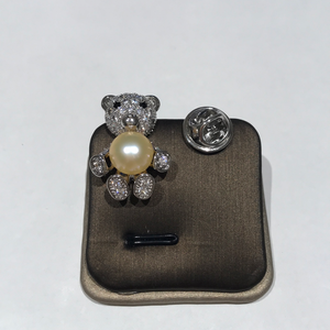 Bear Brooches with Freshwater Pearls
