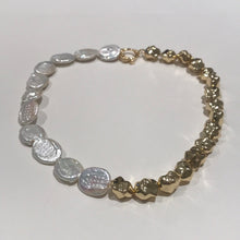 Load image into Gallery viewer, Golden Stoned Freshwater PearlNecklace