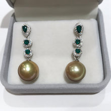 Load image into Gallery viewer, Golden Freshwater Pearls Earrings 02