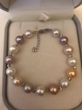 Load image into Gallery viewer, Multicolour 9-10MM Round Freshwater Pearl Bracelet
