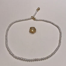 Load image into Gallery viewer, 4-5MM Round Pearl Necklaces With Golden Camellia Clasps
