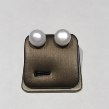 Load image into Gallery viewer, 11-12MM Sterling Silver White Pearl Studs