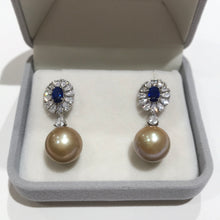 Load image into Gallery viewer, Golden Freshwater Pearl Earrings 01