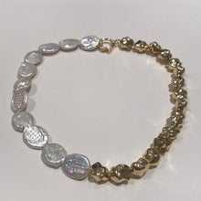 Load image into Gallery viewer, Golden Stoned Freshwater PearlNecklace