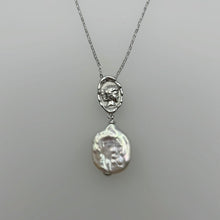 Load image into Gallery viewer, Coin and Freshwater Pearl Necklace Silver