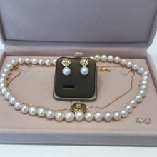 Load image into Gallery viewer, Camellia Sterling Silver And Premium Round Pearl Sets