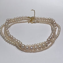 Load image into Gallery viewer, Three-Piece Freshwater Pearl Necklace Set 5-10mm in 14K Gold Filled