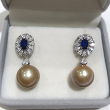 Load image into Gallery viewer, Golden Freshwater Pearl Earrings 01