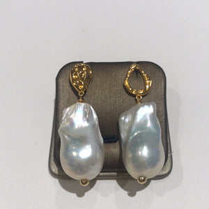 Massive Baroque Freshwater Pearl Earrings