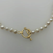Load image into Gallery viewer, 7 MM Pearl Necklace Golden