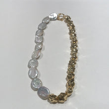 Load image into Gallery viewer, Golden Stoned Freshwater PearlNecklace