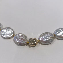 Load image into Gallery viewer, Golden Stoned Baroque Freshwater Pearl Necklace
