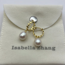 Load image into Gallery viewer, Hoop Freshwater Pearl Earrings