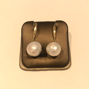 11-12MM Round Baroque Pearl Earrings