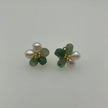 Load image into Gallery viewer, Flower Studs With Green Amethyst