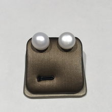 Load image into Gallery viewer, 11-12MM Sterling Silver White Pearl Studs