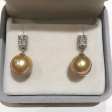 Load image into Gallery viewer, Golden Freshwater Pearls Earrings 05