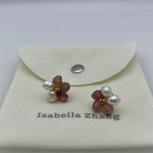 Load image into Gallery viewer, Flower Studs With Pink Amethyst