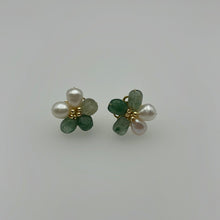 Load image into Gallery viewer, Flower Studs With Green Amethyst