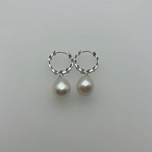 Load image into Gallery viewer, Hoop Freshwater Pearl Earrings