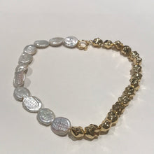 Load image into Gallery viewer, Golden Stoned Freshwater PearlNecklace
