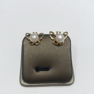 Butterfly And Pearl Studs