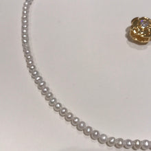 Load image into Gallery viewer, 4 MM Baby Pearl Necklaces With Golden Camellia Clasps
