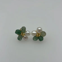 Load image into Gallery viewer, Flower Studs With Green Amethyst