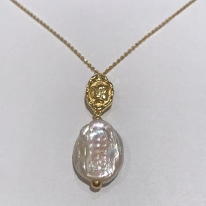 Coin and Freshwater Baroque Pearl Necklaces