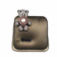 Load image into Gallery viewer, Bear Brooches with Freshwater Pearls
