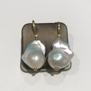 Sterling Silver Massive Baroque Freshwater Pearl Earrings