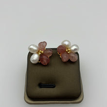 Load image into Gallery viewer, Flower Studs With Pink Amethyst