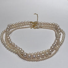 Load image into Gallery viewer, Three-Piece Freshwater Pearl Necklace Set 5-10mm in 14K Gold Filled