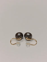 Load image into Gallery viewer, 11MM Black Pearl Earrings
