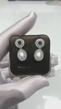 Load and play video in Gallery viewer, Sterling Silver Something Blue Finest Freshwater Pearl Earrings
