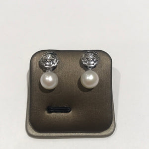 Camellia Flower Earrings Silver