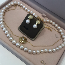 Load image into Gallery viewer, Camellia Sterling Silver And Premium Round Pearl Sets
