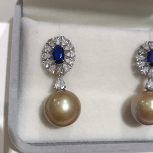 Golden Freshwater Pearl Earrings 01