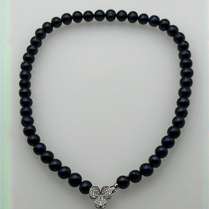 9-10MM Black Freshwater Pearl Necklaces