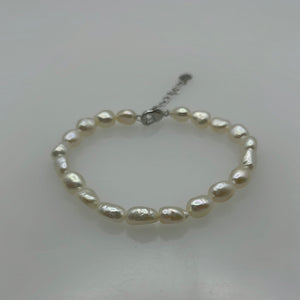 Baroque Pearl Bracelets With Silver Coloured Chain