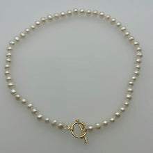 Load image into Gallery viewer, 7 MM Pearl Necklace Golden
