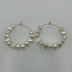 Baroque Pearl and Hoops Earrings